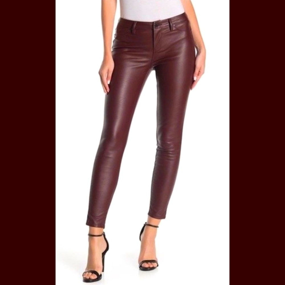 New Blank NYC Revolve Faux Vegan Leather Oxblood Red Skinny Pants Women’s 25 - Picture 3 of 15
